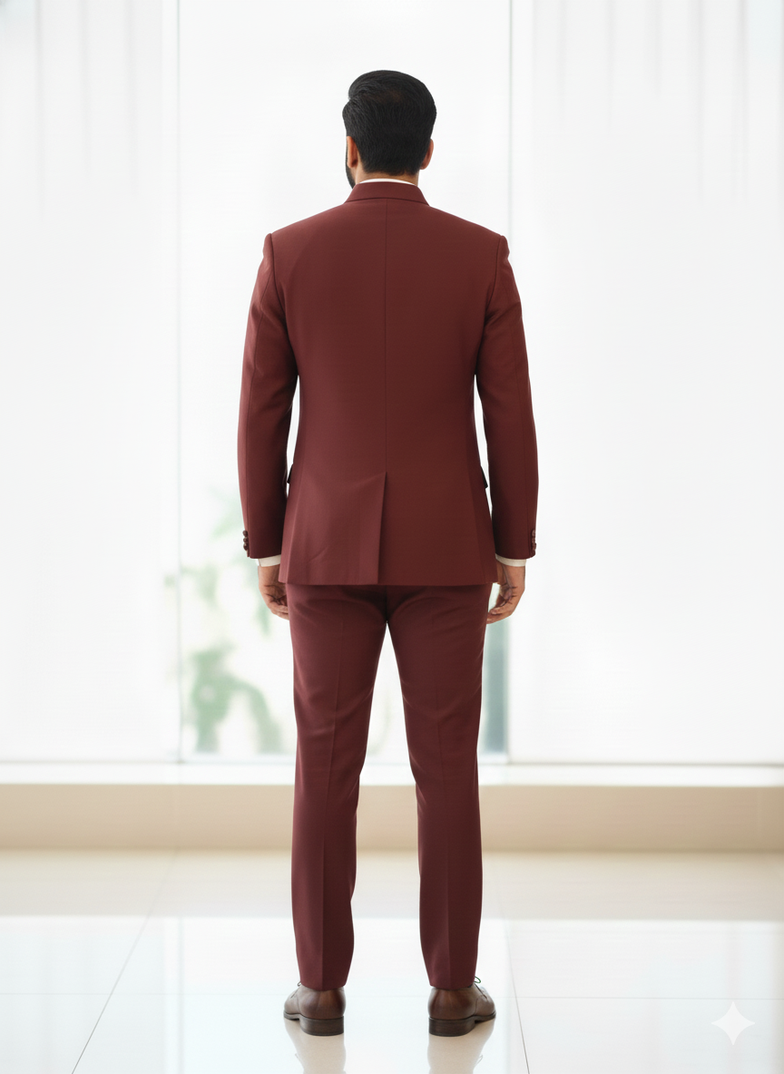 Blutailor Premium Wool Crepe Monarch Shacket in Vintage Wine